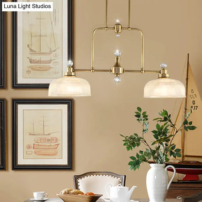 Industrial brass light kit with clear prismatic glass kitchen pendant