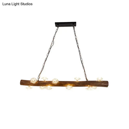 Rustic country style wooden mushroom chandelier dining room pendant