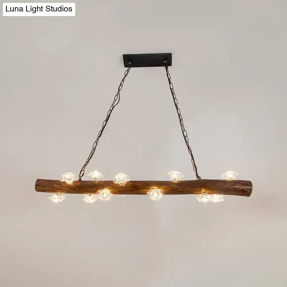 Rustic country style wooden mushroom chandelier dining room pendant