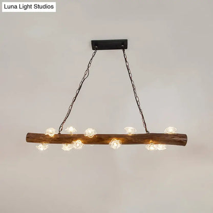 Rustic country style wooden mushroom chandelier dining room pendant