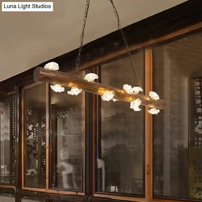 Rustic country style wooden mushroom chandelier dining room pendant