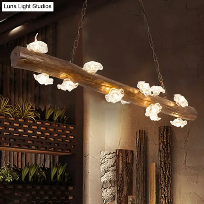 Rustic country style wooden mushroom chandelier dining room pendant
