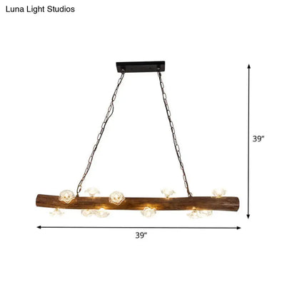 Rustic country style wooden mushroom chandelier dining room pendant