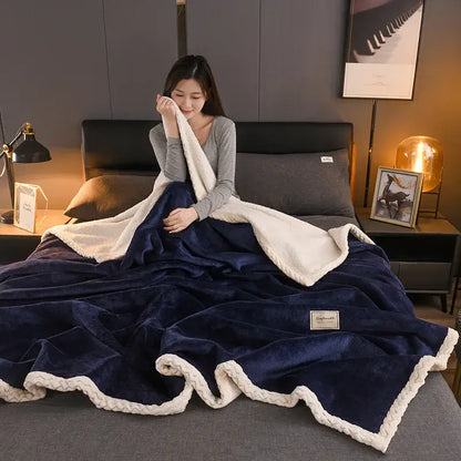 cozy autumn gray & white plush blanket – living room throw