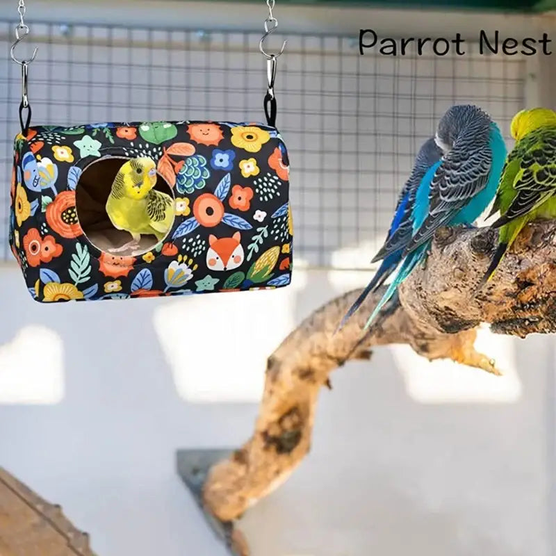 Cozy hanging hammock floral print warm bird nest for bedroom