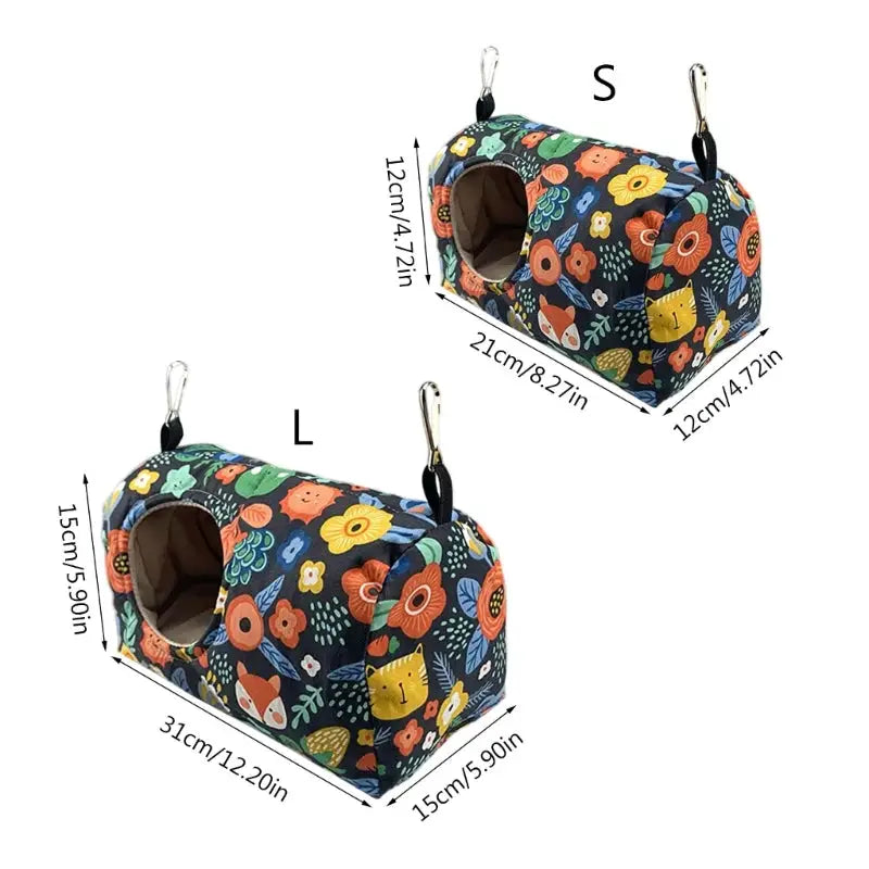 Cozy hanging hammock floral print warm bird nest for bedroom