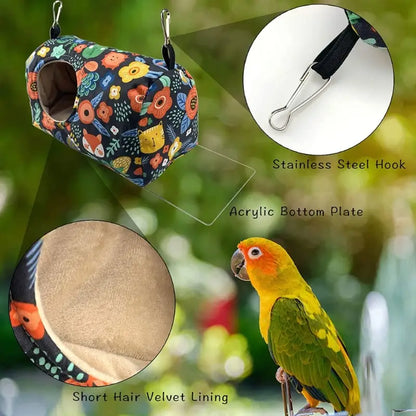 Cozy hanging hammock floral print warm bird nest for bedroom