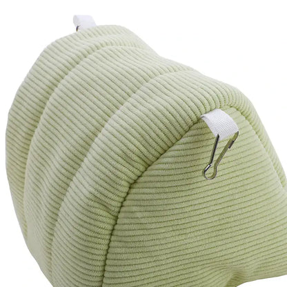 Gray & yellow corduroy fleece bird cage parrot bed bedroom hut
