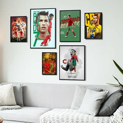 Modern red & green cr7 self-adhesive art poster bedroom decor