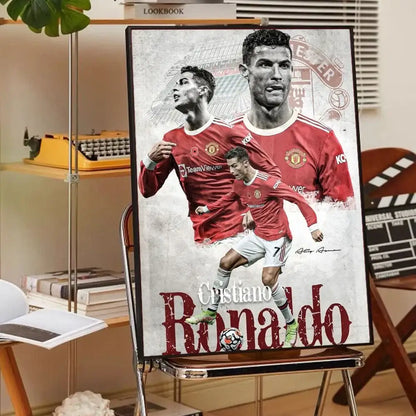 Modern red & green cr7 self-adhesive art poster bedroom decor