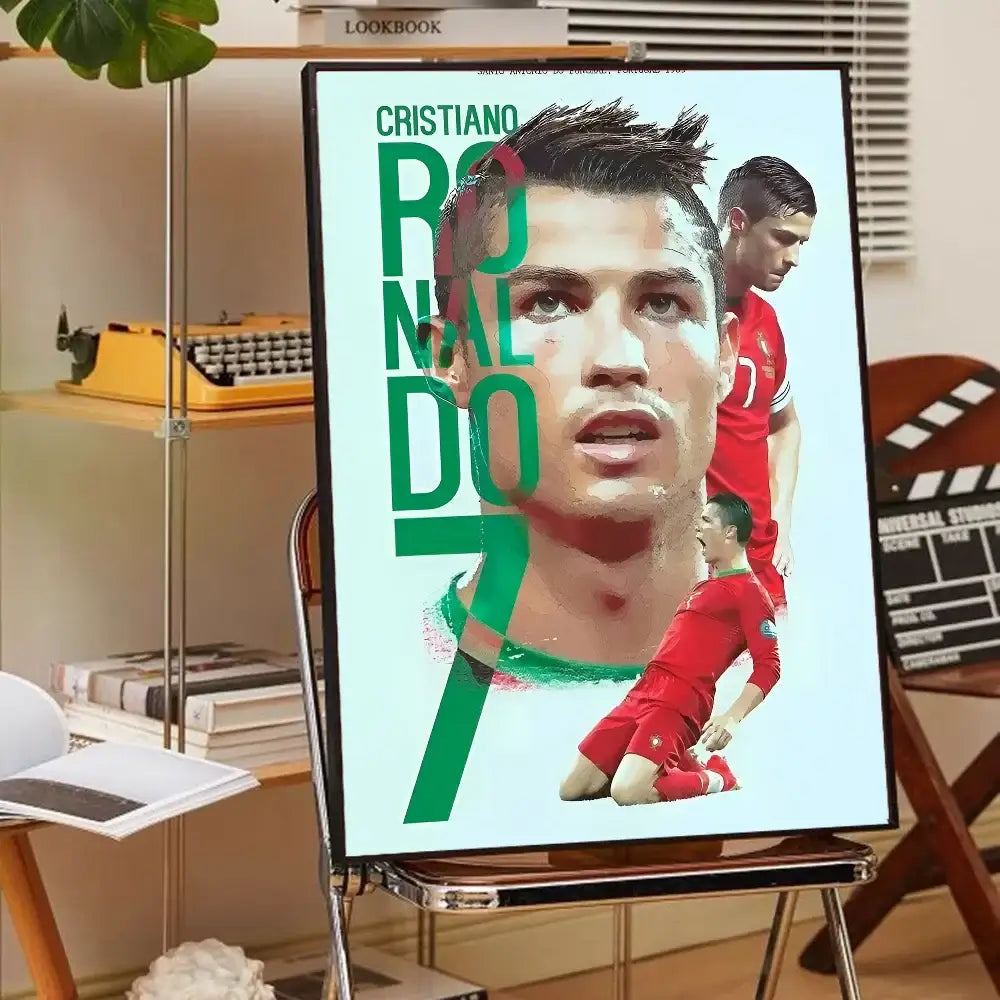 Modern red & green cr7 self-adhesive art poster bedroom decor