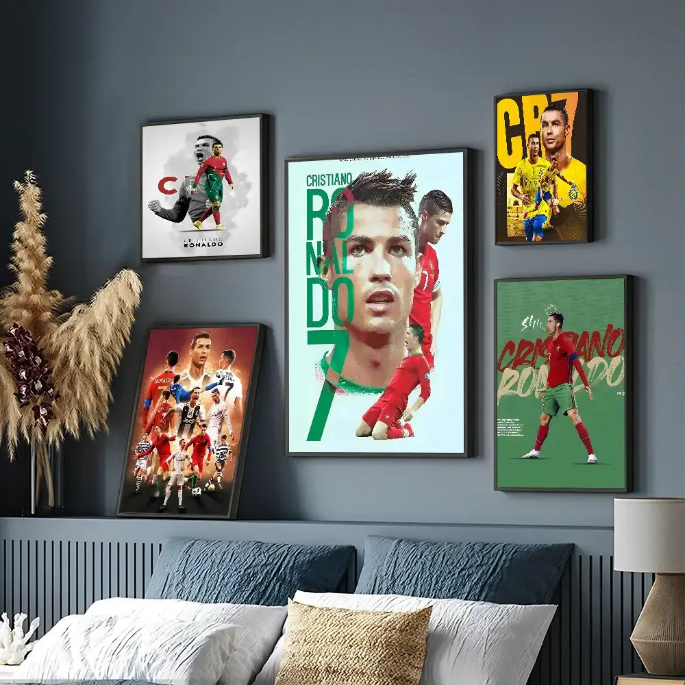 Modern red & green cr7 self-adhesive art poster bedroom decor