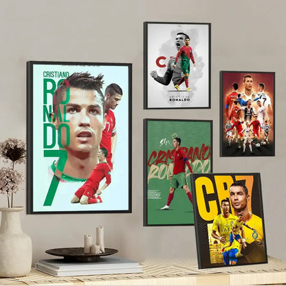 Modern red & green cr7 self-adhesive art poster bedroom decor