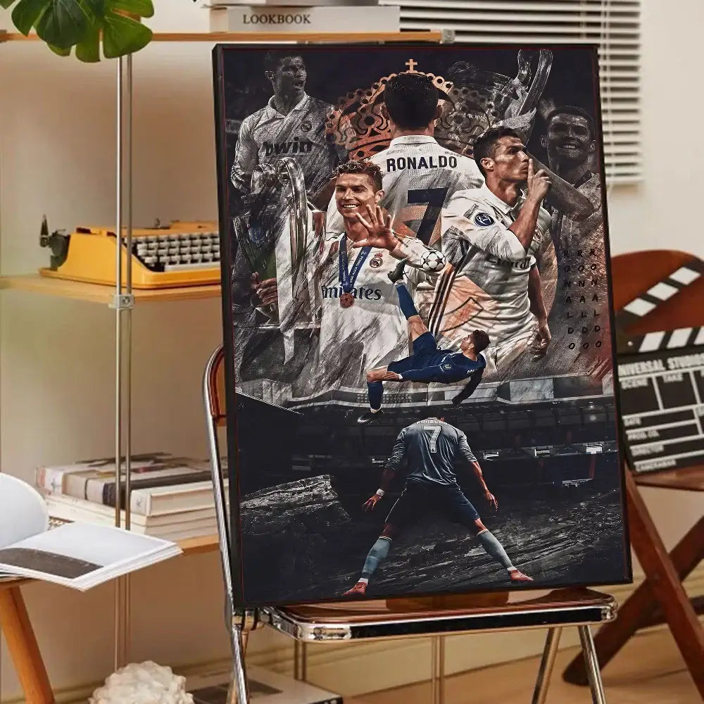 Modern red & green cr7 self-adhesive art poster bedroom decor