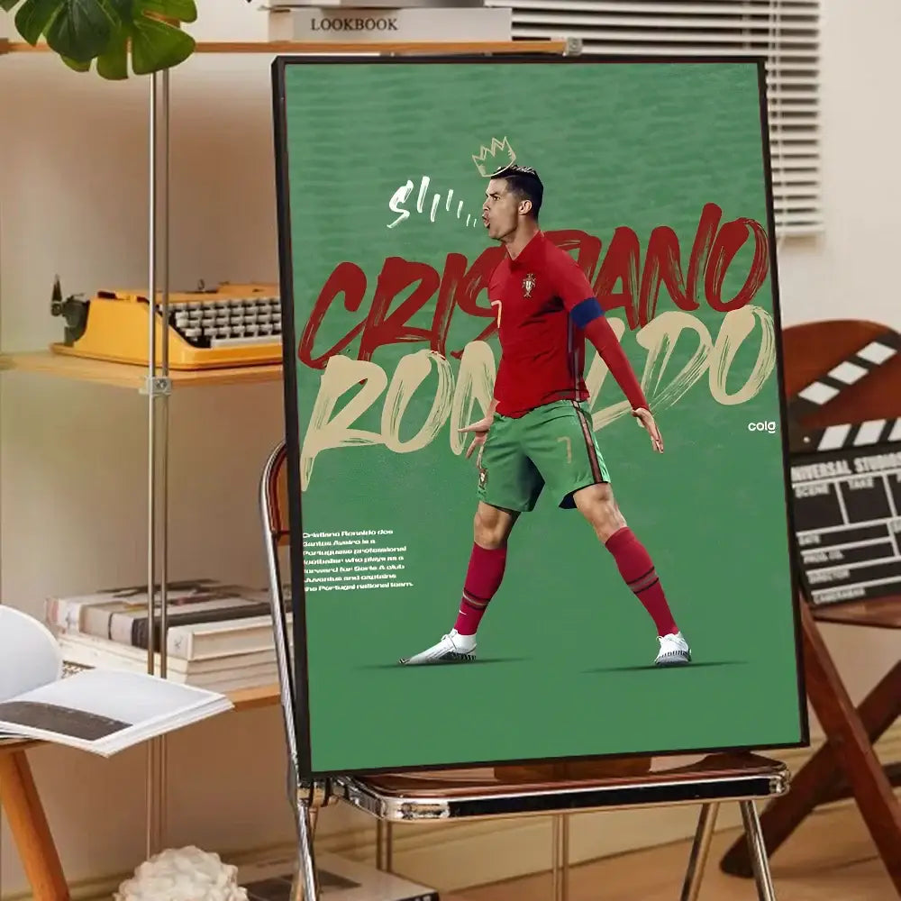 Modern red & green cr7 self-adhesive art poster bedroom decor