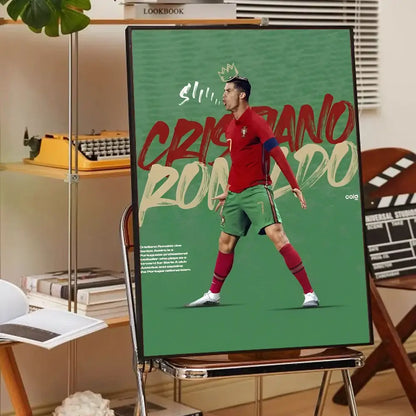 Modern red & green cr7 self-adhesive art poster bedroom decor