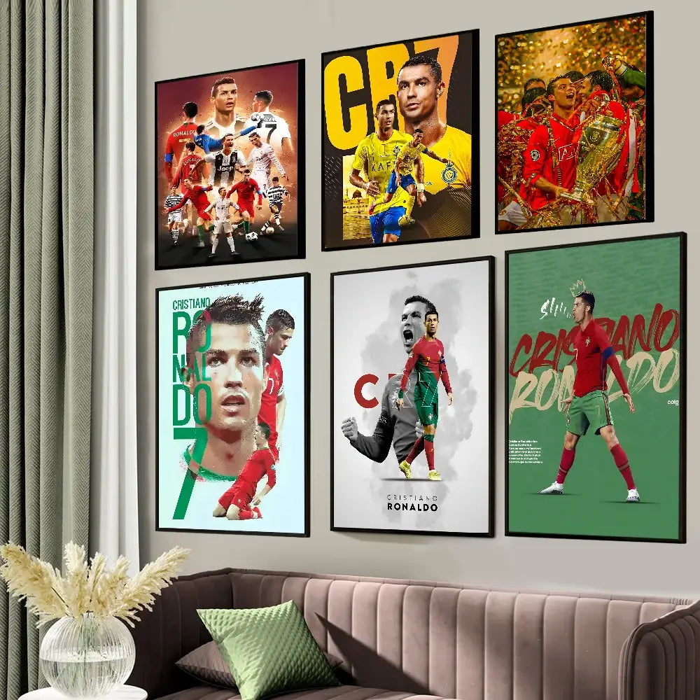 Modern red & green cr7 self-adhesive art poster bedroom decor
