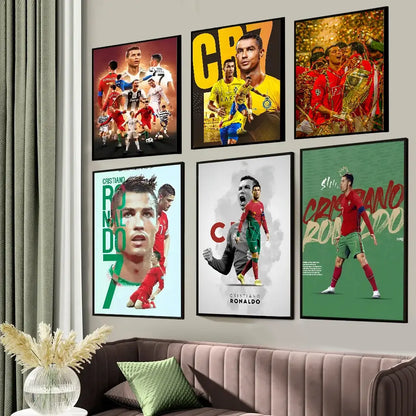 Modern red & green cr7 self-adhesive art poster bedroom decor