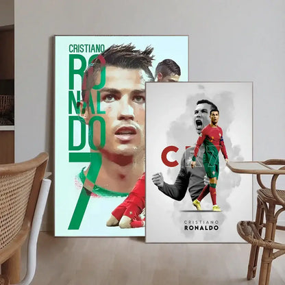 Modern red & green cr7 self-adhesive art poster bedroom decor