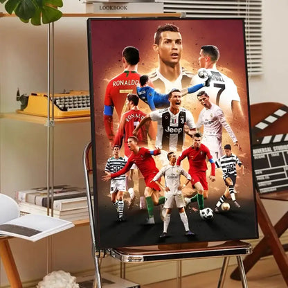 Modern red & green cr7 self-adhesive art poster bedroom decor