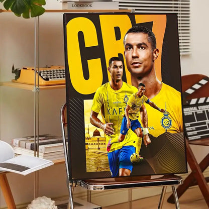 Modern red & green cr7 self-adhesive art poster bedroom decor