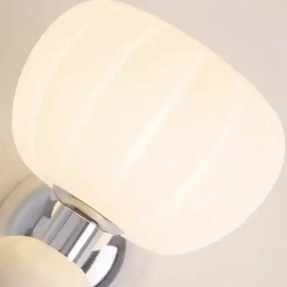 cream breeze frosted glass pumpkin wall sconce bedroom light