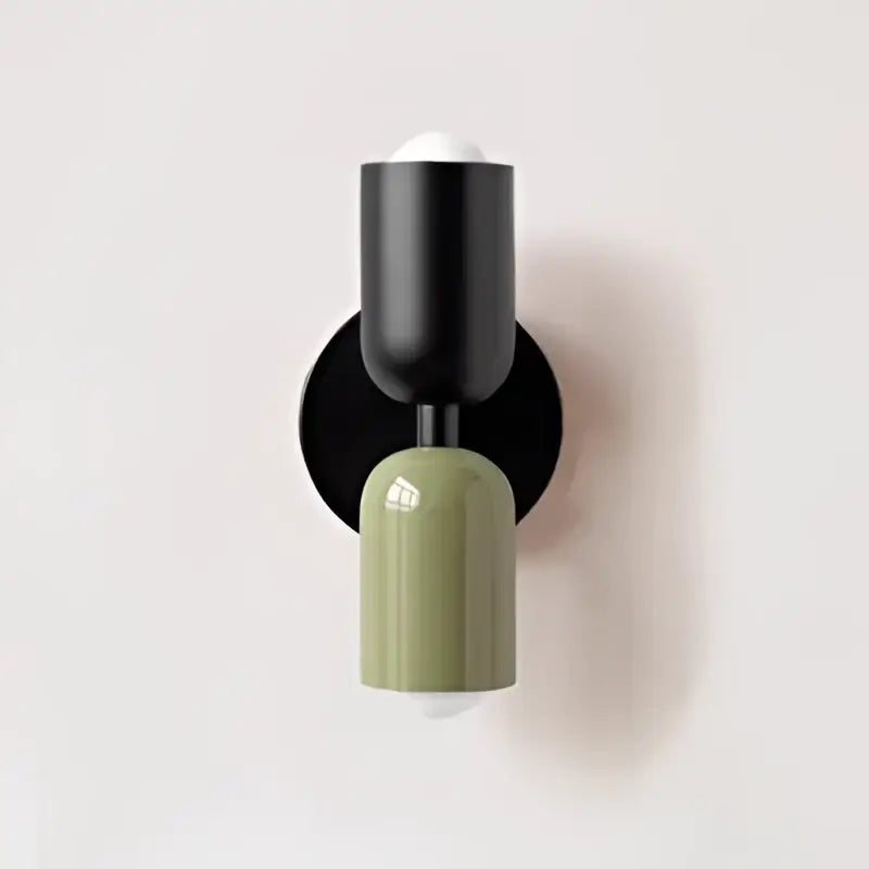 cream double head wall lamp bedroom olive green & black
