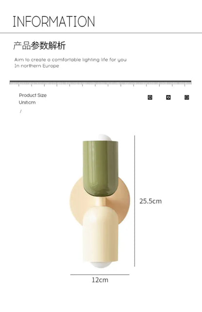 cream double head wall lamp bedroom olive green & black