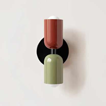 cream double head wall lamp bedroom olive green & black