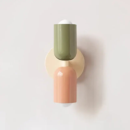 cream double head wall lamp bedroom olive green & black