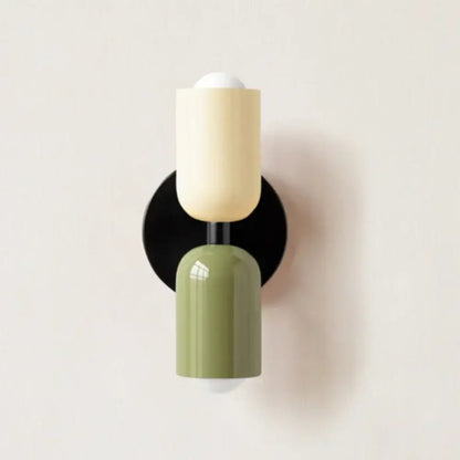 cream double head wall lamp bedroom olive green & black