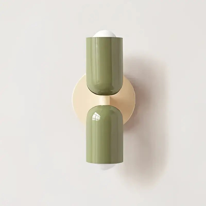 cream double head wall lamp bedroom olive green & black
