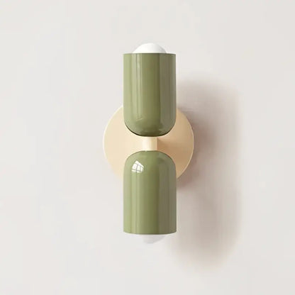 cream double head wall lamp bedroom olive green & black