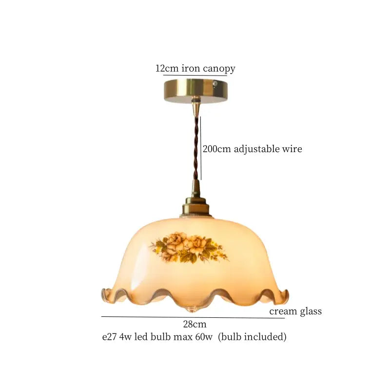 cream glass led pendant light for kitchen