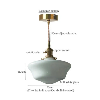 cream glass led pendant light for kitchen