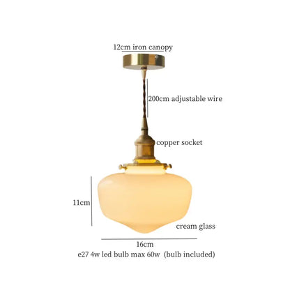 cream glass led pendant light for kitchen