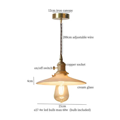 cream glass led pendant light for kitchen
