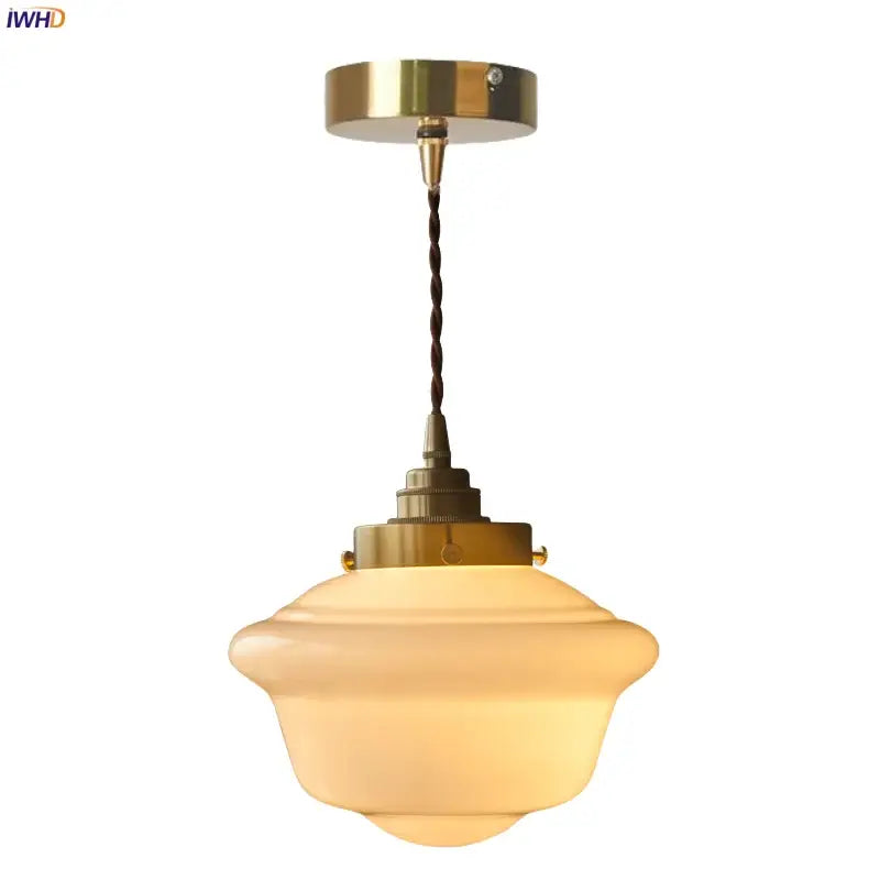 cream glass led pendant light for kitchen