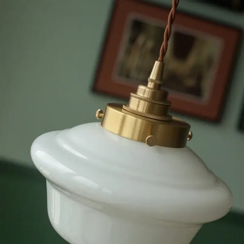 cream glass led pendant light for kitchen