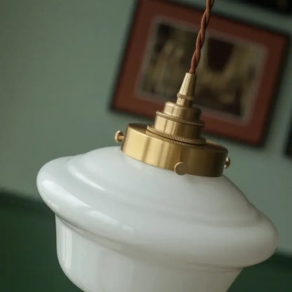 cream glass led pendant light for kitchen