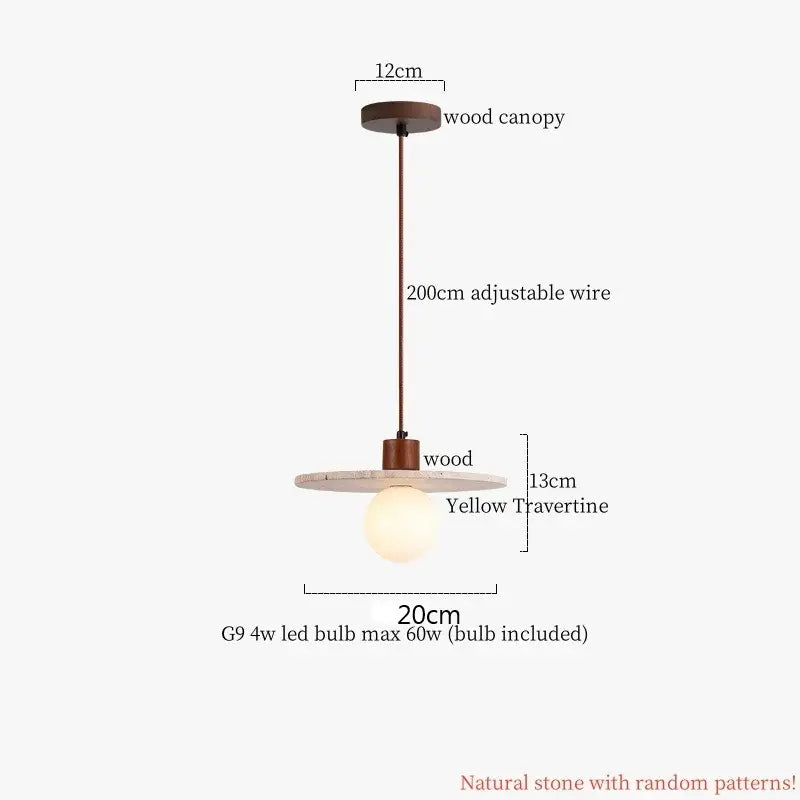 cream glass led pendant light with wood ears for bedroom