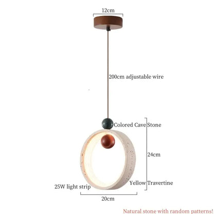 cream glass led pendant light with wood ears for bedroom