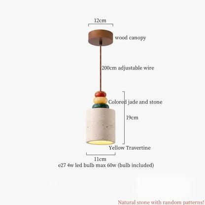 cream glass led pendant light with wood ears for bedroom