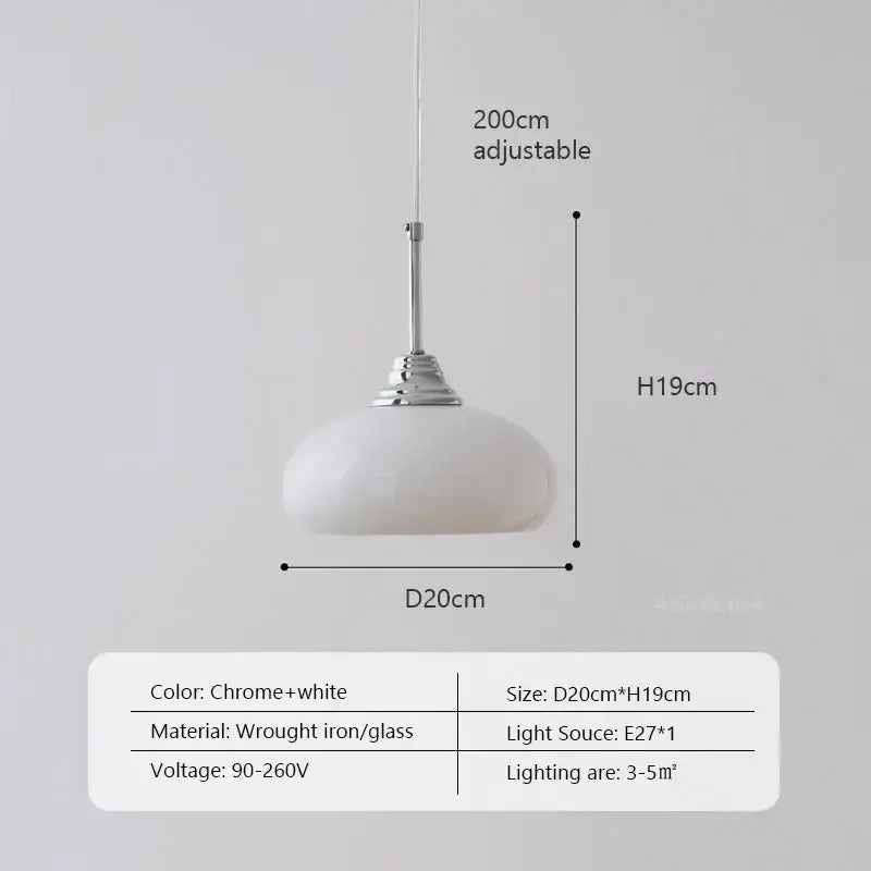 cream glass oval pendant light dining room chrome hardware