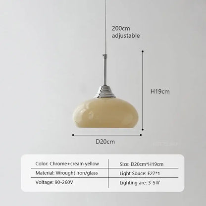 cream glass oval pendant light dining room chrome hardware