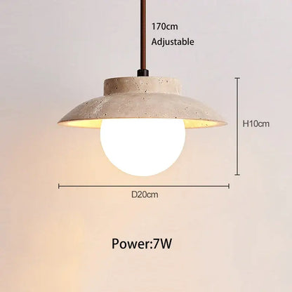 cream stone pendant lamp bedroom textured concrete light