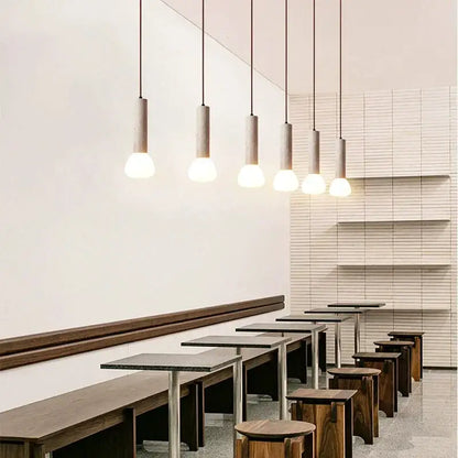 cream style concrete pendant lamp living room spherical light