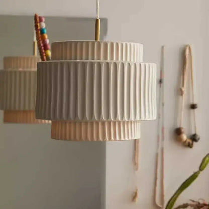 cream wind led chandelier – dining room fluted pendant light