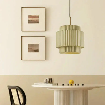 cream wind led chandelier – dining room fluted pendant light