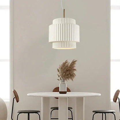cream wind led chandelier – dining room fluted pendant light